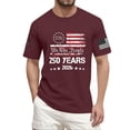thumbnail image 2 of America 250 Years T Shirts for Men Independence Day American Flag Print Crew Neck Short Sleeve T-Shirt Moisture Wicking Regular Fit Breathable Comfy Shirts, Wine, #01 Wine, 2 of 6