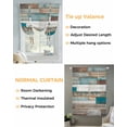 thumbnail image 3 of Turquoise Brown Tie Up Curtains for Window, Thermal Insulated Balloon Shade Adjustable Rod Pocket Curtains Valance Panels for Kitchen Bathroom Cafe 42 x 63 Vintage Country Ombre Wooden Grain, 3 of 6