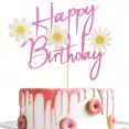 thumbnail image 1 of Adorno para Pastel LDATYLBATY Feliz Cumpleaños con Margarita Rosa Brillante, 1 of 7