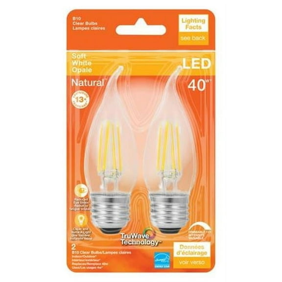 Sylvania 40758 B10 LED Dimmable Bulb, Clear, 5 Watt