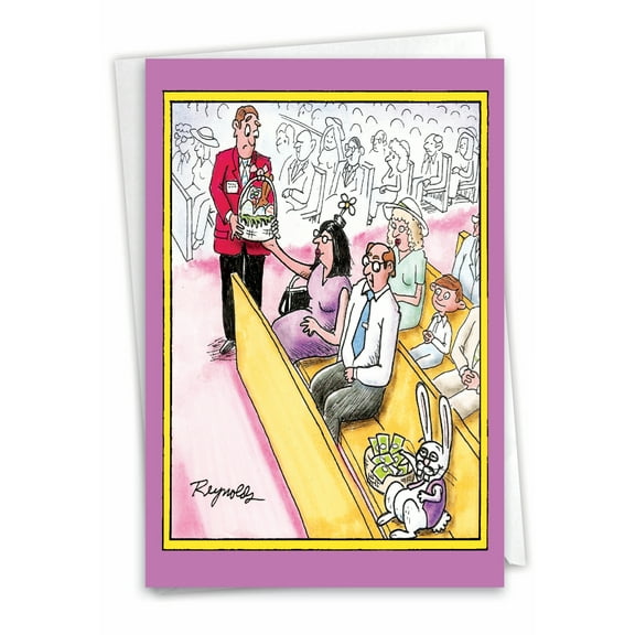 7287 Hilarious Easter Greeting Card ' Basket Dan Reynolds Cartoon' with Envelope by NobleWorks
