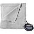 thumbnail image 2 of Sunbeam Channeled Microplush Electric Heated Warming Blanket Twin Gray Violet, 2 of 3