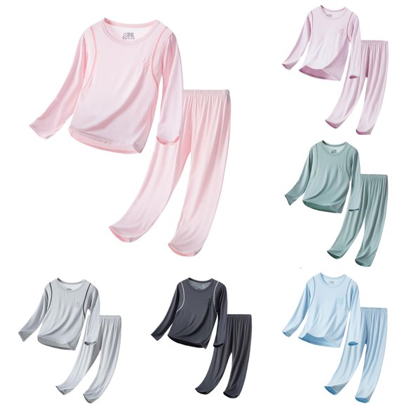 Weebloom Baby Girls Winter Pajamas Soft Pajama Set Cami Long Sleeve Shirts Shorts Pants Kids Outfit With Eye Mask Hair Tie Sleepwear Nightwear Pjs Loungewear Pink 18-24 Months