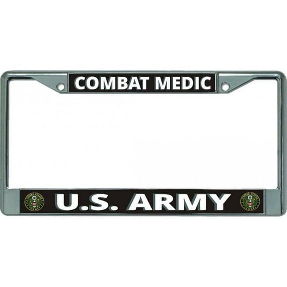 U.S. Army Combat Medic Chrome License Plate Frame