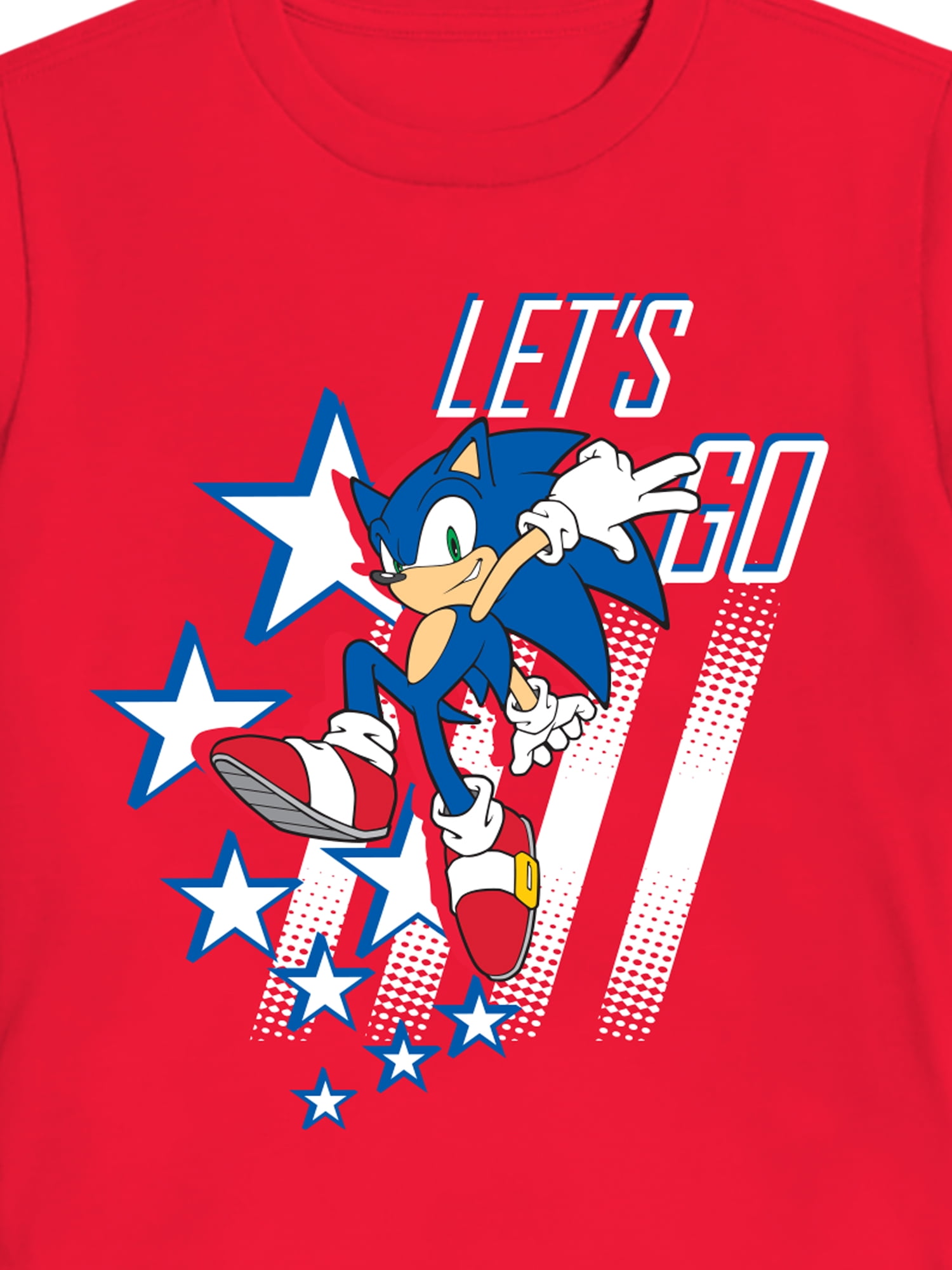 Sonic the Hedgehog Boys' Graphic Tee with Short Sleeves, Let's Go, Sizes 4-18