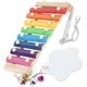 thumbnail image 1 of Juguete para picotear gallinero, pollos picoteando xilófono, instrumentos musicales coloridos seguros con campana de espejo, 8 llaves de metal para atraer pollos, 1 of 5