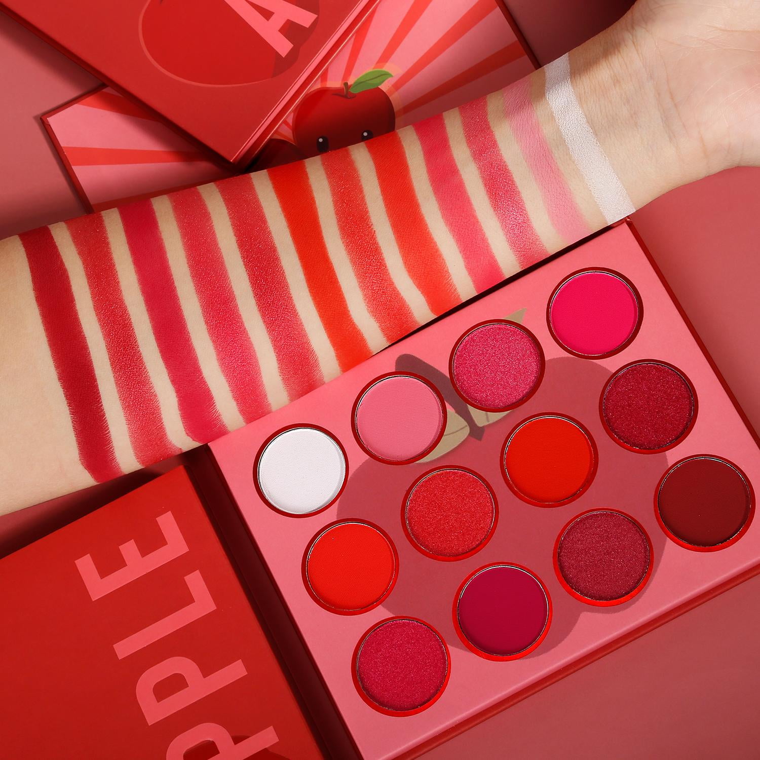Professional Red Pink Eyeshadow Palette Highly Pigmented De lanci 12 Color Mini Cute Make Up Set Matte Shimmer Shade Waterproof Cosmetics Other 15 1