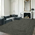 thumbnail image 2 of Haperlare Modern Area Rugs for Living Room Braided Print Machine Washable Ultra-Thin Soft Woven Rugs for Bedroom,Solid Dark Grey Carpet,8'x10', 2 of 7
