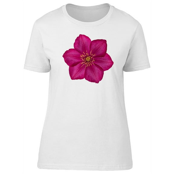 Hot Pink Clematis Flower T-Shirt Women -Image by Shutterstock, Female Medium