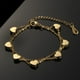 thumbnail image 2 of Pulsera de mujer en capas con colgantes de corazón Pulsera de cadena doble, 2 of 4