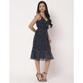 thumbnail image 3 of Moomaya V Neck Sleeveless Printed Georgette Dress - Women's Summer Dress, 3 of 8