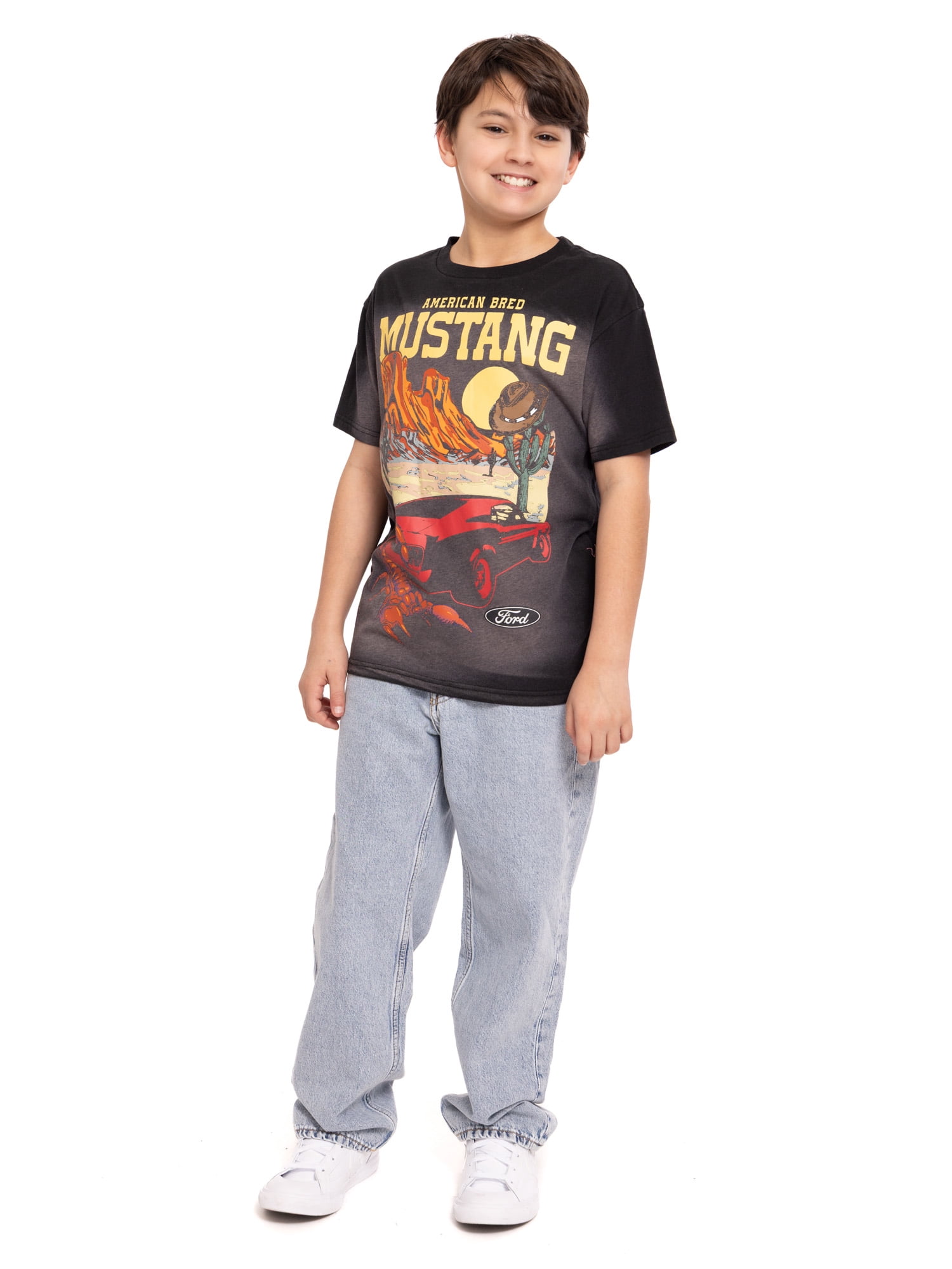 Mustang Boys Graphic Tee with Short Sleeves, Sizes 4-18