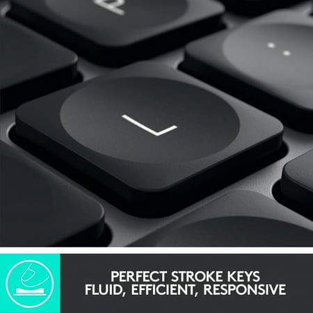 Logitech - MX Keys Full-size Wireless Bluetooth Membrane Keyboard for Mac with Smart Illumination - Space Gray