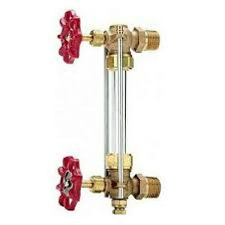 HVAC 1/2" Boiler Sight Gauge Glass VALVES KIT NPT 5/8" X 12" or 8" WITH DRAIN