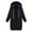 Black, variant on Coat for Women Solid Color Jacket Plus Fleece Insert Pocket Hooded Zipper Mid Length Sweater