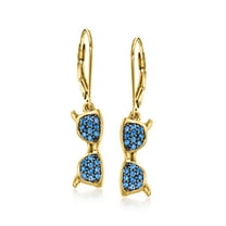 Ross-Simons 0.40 ct. t.w. Sapphire Sunglasses Drop Earrings in 18kt Gold Over Sterling, Women's, Adult