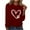 Wine, variant on ibuvkizy Womens Sweatshirts Valentines Day Love Heart Printed Round Neck Pullover Long Sleeved Casual Womens Sweatshirts Beige,XL