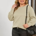 thumbnail image 4 of Ounisa Womens Tunic Loose Oversize Tops Loose Fit Long Sleeve Pleated Shirts Crewneck Pullover Solid Color Blouses, 4 of 7