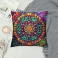 thumbnail image 2 of PHYHOO Throw Pillow Covers Vintage Colorful Flowers Square Pillowcases for Home Decor Sofa Car Bedroom Ethnic Mandala Painting Pillow Cases, 2 of 5