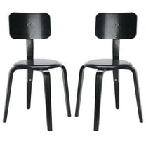 SAFAVIEH Luella Stackable Dining Chair, Black, Set of 2 (21.7 in. W x 22.6 in. D x 32.9 in. H)