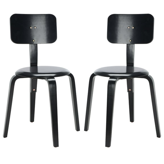 SAFAVIEH Luella Stackable Dining Chair, Black, Set of 2 (21.7 in. W x 22.6 in. D x 32.9 in. H)