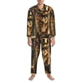 thumbnail image 3 of Lsque Western Cowboy Golden Retriever Pattern Long Sleeve Pajama Set for Men - Soft 2-Piece Sleepwear and Loungewear Set with Pockets, Comfy Nightwear-XX-Large, 3 of 7