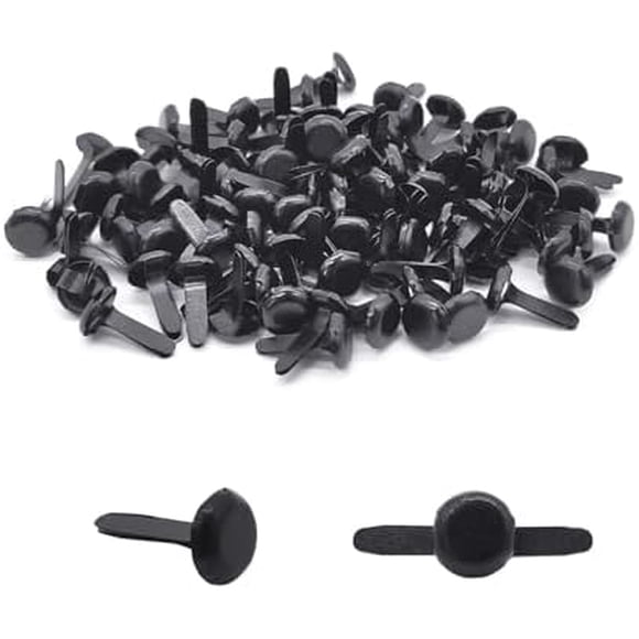 TianQi 100pcs Black Split Pins Pastel Metal Brad Fasteners Brads Round Brads for DIY Crafts Projects Scrapbooking Office (8mm x 14mm) Black Black Black Black