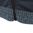 thumbnail image 6 of DHFJKG Men's Winter Paddded Knitted Jacket Patchwork Sweater Coat Fitness Long Sleeve Stand Collar Zipper Pockets Knit Cardigan Warm Soft Outerwear, 6 of 9