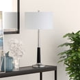 thumbnail image 2 of Henn&Hart 15" Brushed Nickel/Matte Black Metal/Fabric Table Lamp, 2 of 9