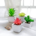 thumbnail image 5 of Fake Succulents Plants Artificial Faux Succulents Small 4pcs Mini Potted Plastic Succulents for Christmas Home Office Living Room Desk Decor Aesthetic A, 5 of 5