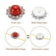 thumbnail image 3 of Uxcell 12 mm Pearl Sew on Rhinestones Metal Flatback Base Gems Crystals, Red 100 Pcs, 3 of 8