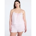 thumbnail image 2 of Joyspun Women's Poplin Cami and Shorts Sleep Set with Lace Trim, 2-Piece, Sizes XS-3X, 2 of 6