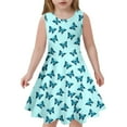 thumbnail image 1 of Liyamei Robes pour Filles Décontractées d'Été Sans Manches à Col Rond Imprimées Élastiques Confortables Tenue pour Usage Quotidien et Activités Extérieures, 10-13 Ans, 1 of 4