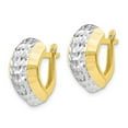 thumbnail image 2 of Leslie's Real 10kt With Rhodium Diamond Cut Hinged Earrings; for Adults and Teens; for Women and Men, 2 of 3