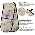 thumbnail image 2 of Yayeee Double Oven Mitt Kitchen Heat Resistant Baking 35" x7" Quilted Glove, Purple Floral Rabbit, 2 of 6