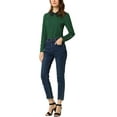 thumbnail image 2 of Allegra K Women's Peter Pan Collar Contrast Neck Long Sleeve Knit Blouse, 2 of 5