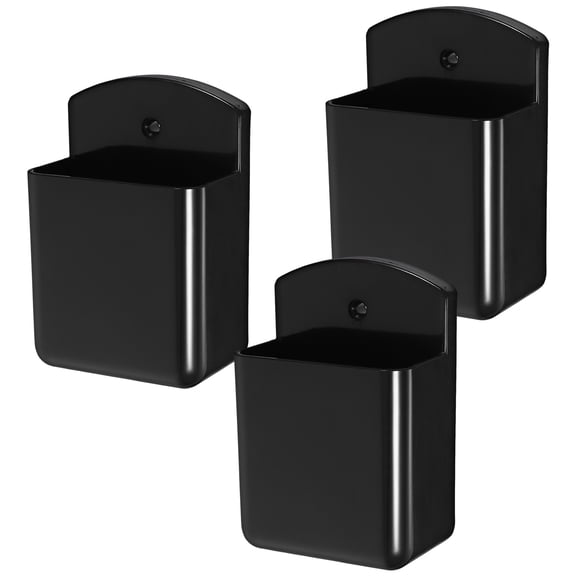 HEMOTON  3 Sets Remote Control Bracket Controller Wall Mounted Holder Black