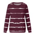 thumbnail image 4 of kytmyeq Women's Fashion Casual Long Sleeve Gradient Stripe Printed Round Neck Sweatshirt Loose Top, 4 of 5