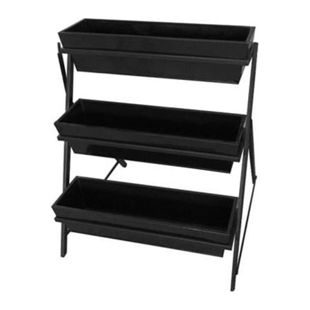 3 Tier Rectangular Planters on Iron Base Plant Stand