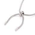 thumbnail image 3 of Tarnish Resistant Adjustable 304 Stainless Steel Slider Bracelet/Bolo Bracelets Making with Snake Chains Stainless Steel Color 10-5/8 inch(27cm) 2mm, 3 of 7