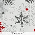 thumbnail image 4 of Christmas Shower Curtain Winter Snowflake Shower Curtains Red Grey White Abstract Geometry Shower Curtain Sets Fabric Bathroom Curtain 72x84 in with 12 Hooks, 4 of 6