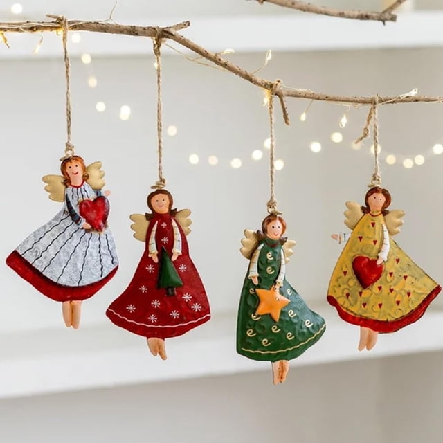 Xihbxyly Adorno Navideño de Hierro Forjado, Colgante Festivo de Anciano, Diseño Único de Figura de Hierro, Decoración Versátil para Fiestas y Todo El Año, Ideal para Árbol de Navidad o Mesa, Juego de