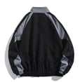 thumbnail image 4 of Men Varsity Jacket Zipper Color Block Windbreaker Long Sleeve Streetwear Coat Vintage Letter Print Oversized, 4 of 5