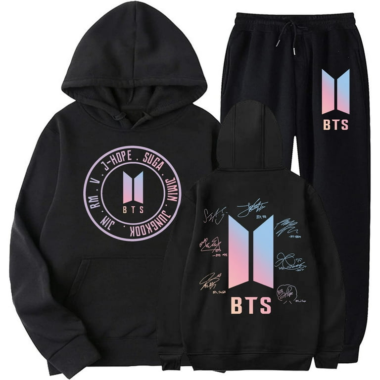 Youth BTS Pullover Hoodie and Sweatpants 2 Piece Outfits Jogging