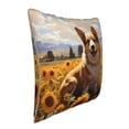 thumbnail image 2 of Haiem Cute Corgi Sunflower Print Velvet Soft Solid Decorative Square Throw Pillow Covers Set with Elegant Piping Christmas Cushion Case for Sofa Bedroom Car-20"x20", 2 of 8