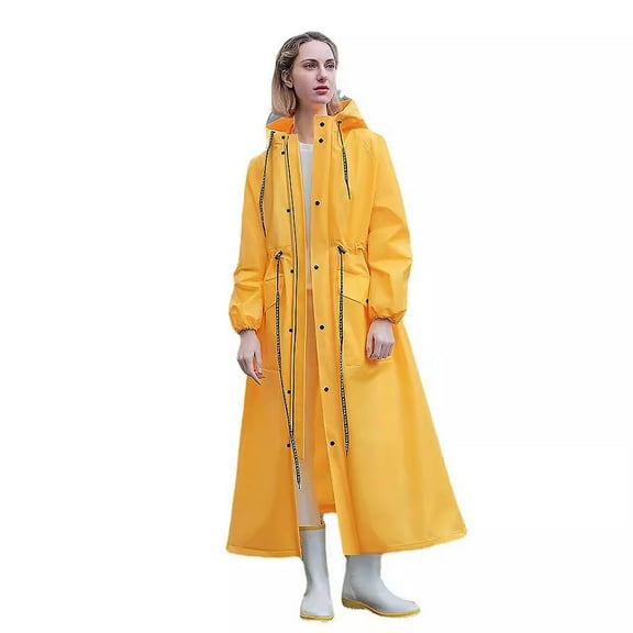 Rain Womens Long Raincoats With High Clear Visor Lightweight Hooded Windbreaker For Women Men For Outdoor Riding Hiking
