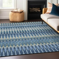 Addison Rugs Chantille Indoor/Outdoor Transitional Southwest Denim Washable Rectangle Rug, 8' x 10'