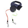 thumbnail image 1 of Dual Dog Retractable Leash, 360 Swivel Nylon Rope Pet Walking Leash One Handed Brake Reflective Walking Leash for 2 Medium Small Dogs, 1 of 7