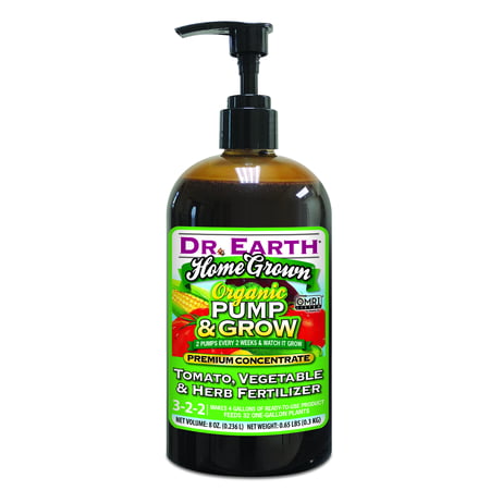 Dr. Earth Organic & Natural Pump & Grow Home Grown Tomato, Vegetable & Herb Fertilizer, 8