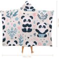 thumbnail image 2 of Hooded Blanket Cartoon Panda Wearable Blanket Cute Panda Blanket Soft Fleece Throw Blanket with Hood for Kids Adults, 2 of 6